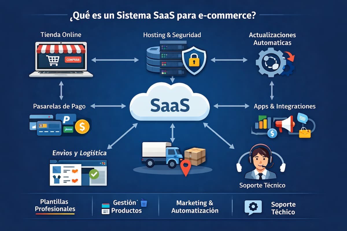 Sistemas SaaS para crear tiendas e‑commerce