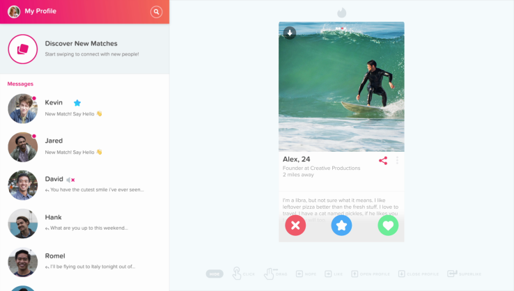 Tinder Online, llega la app en versión navegadores