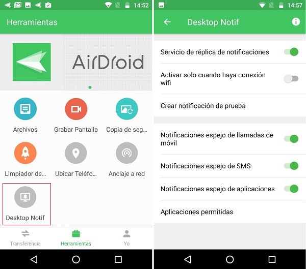 AirDroid, revisa notificaciones del móvil en el ordenador