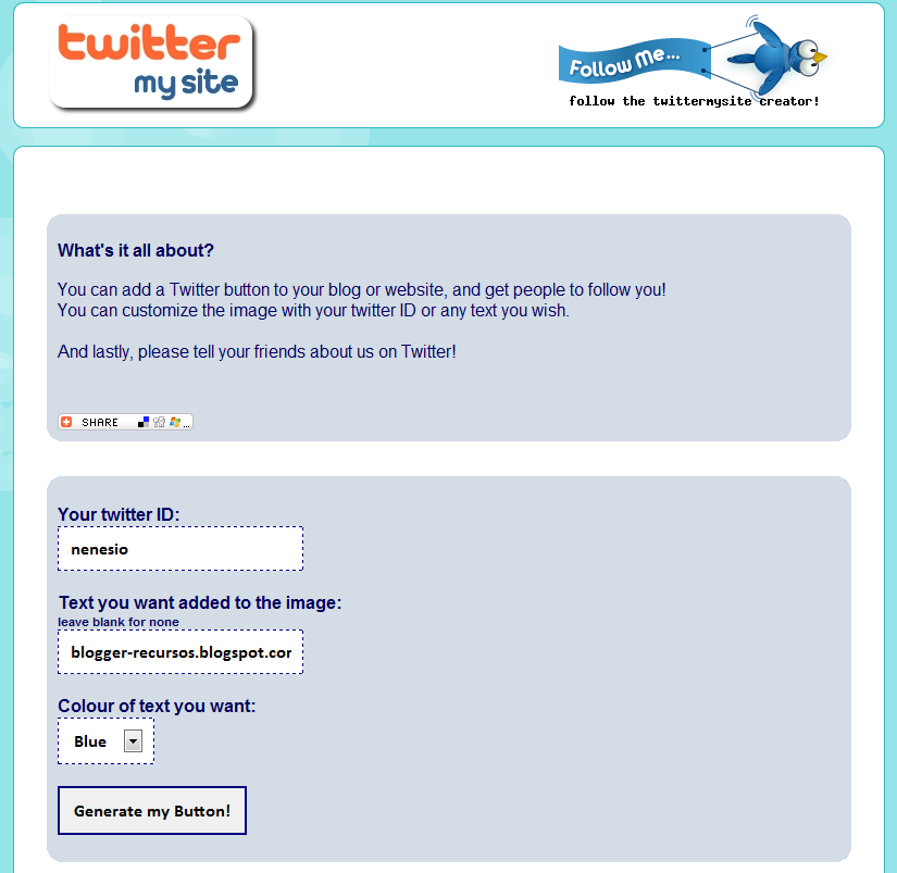Insertar el botón Twittear en Blogger