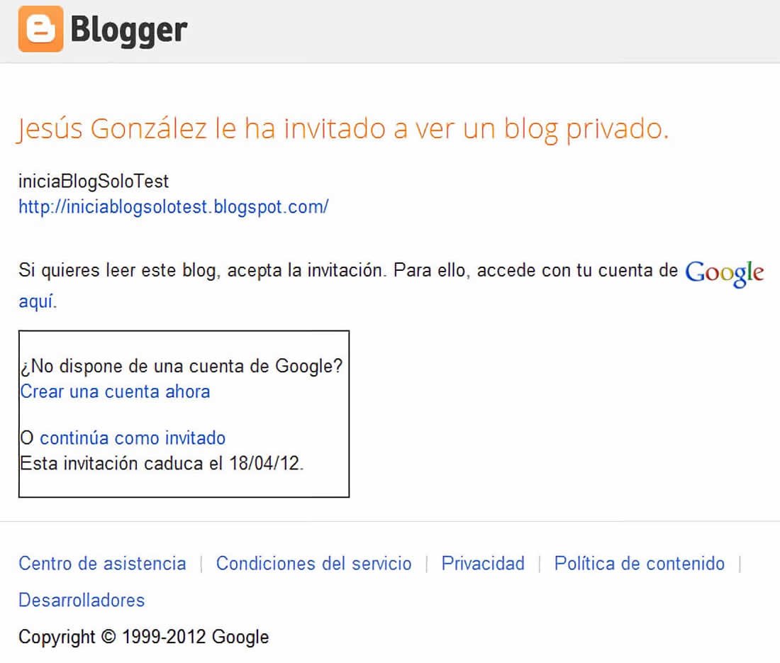 Configurar un blog privado en Blogger