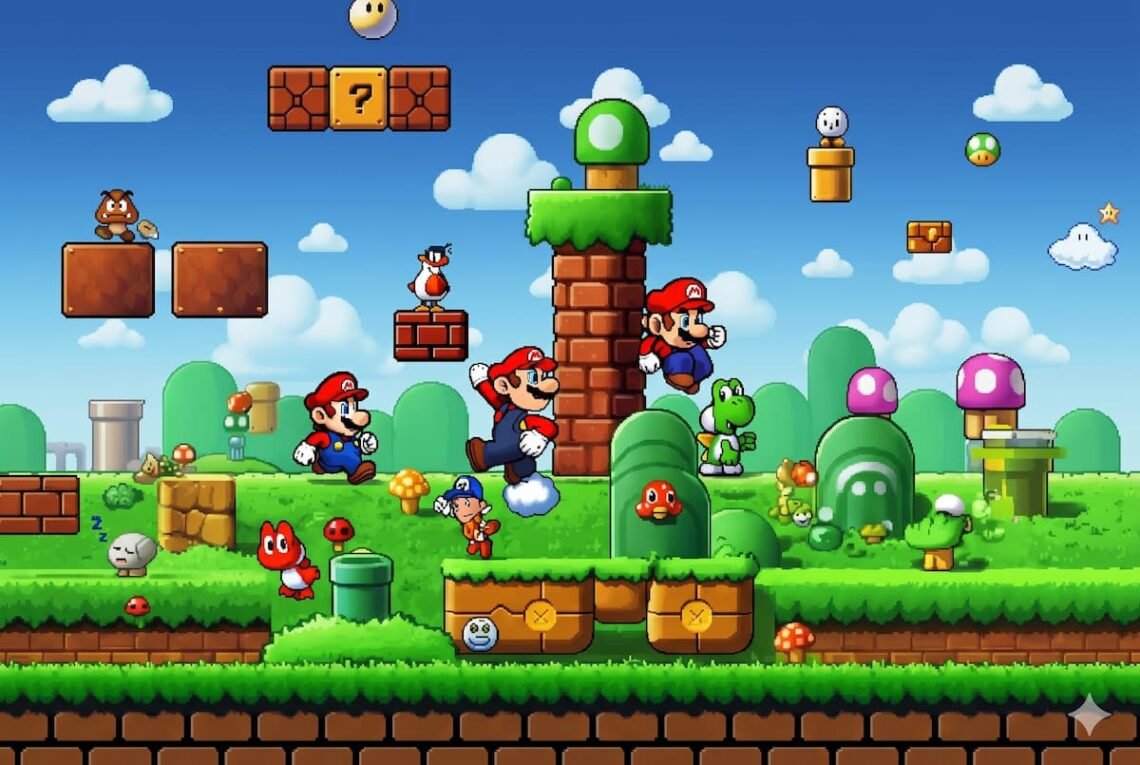 Entorno 2D de Mario Bros eclixxo