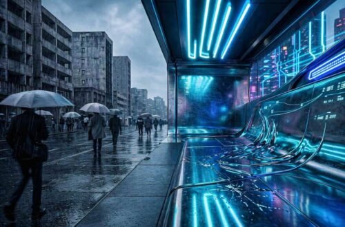 eclixxo radar ai insights ia creativa atmosfera contraste mundo real gris generado vibrante neon azul cromo